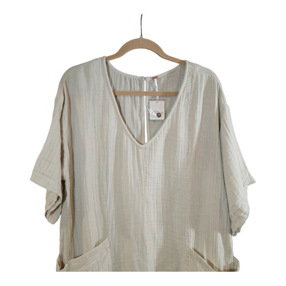 NWT Free People So Lively Ruffled Shapeless Flouncy Romper in Beige Women's M - Picture 7 of 11